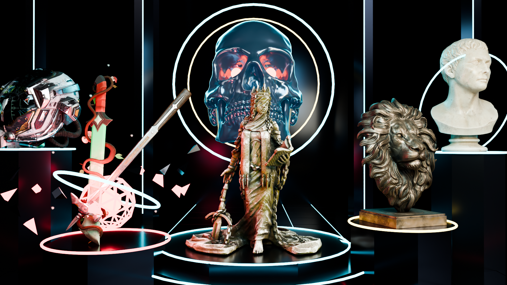 1920x1080 Cycles CUDA HD Render of the Cyber-Vigilante Tribunal shattering the 1,087-byte crimson smart contract honeypot cage at Base Mainnet block 53270574